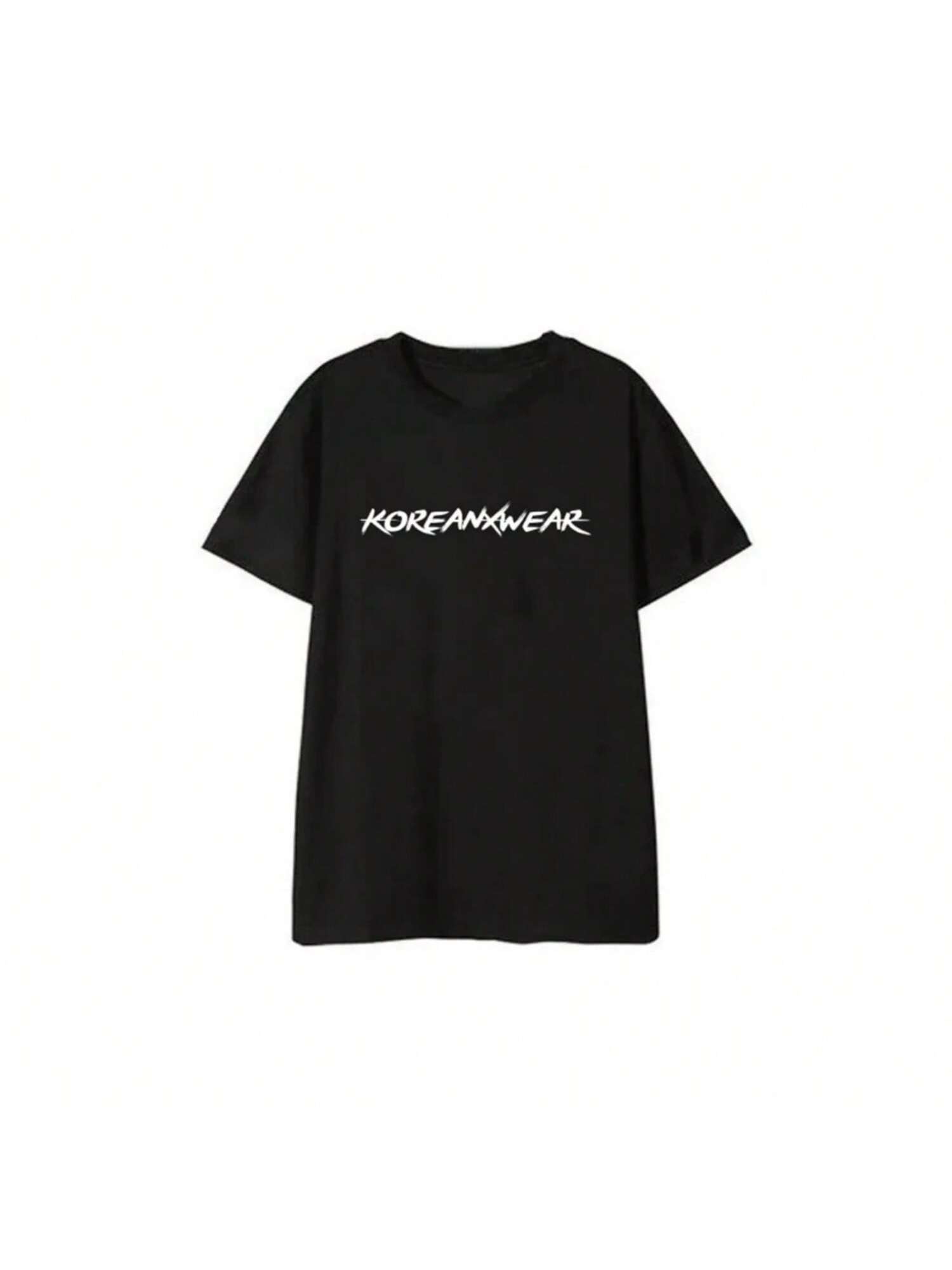 2025 Summer Korean Style Wo unisex T-Shirts Y2k Streetwear Letter Fashion Printing Harajuku Vintage Styles Oversized Casual Tops S разноцветный