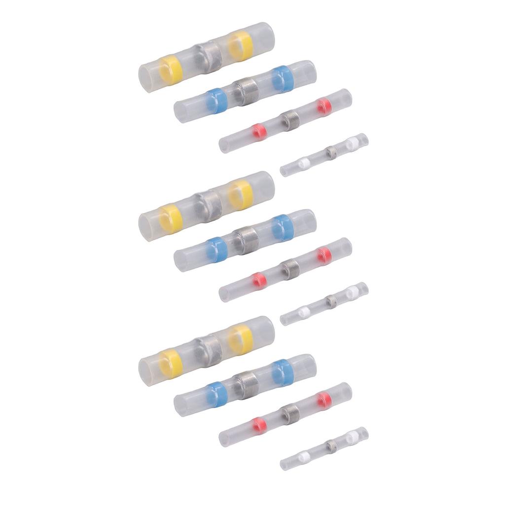 100Pcs Heat Shrink Butt Connectors Crimp Terminals Waterproof Solder Seal Electrical Splice Kit