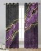 Abstract Black Marble Purple Malachite Sheer Curtains for Living Room Decoration Window Curtains Kitchen Tulle Voile Curtains