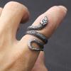 Modne zabytkowe pierścienie ze stali nierdzewnej 316L wąż dla mężczyzn i kobiet Punk Cool Animal Ring Party Couple Amulet Jewelry Gifts