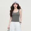Summer Trendy Hot Girl Fashion Vest Strap Slimming Sleeveless Solid Color Slimming Bottom Top