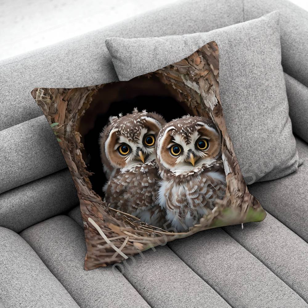 Nighthawk Night Owl Bird Throw Pillow Case For 50x50cm 30x30cm 55x55cm 45x45cm 40x40cm Square Bed Pillowcase Cover