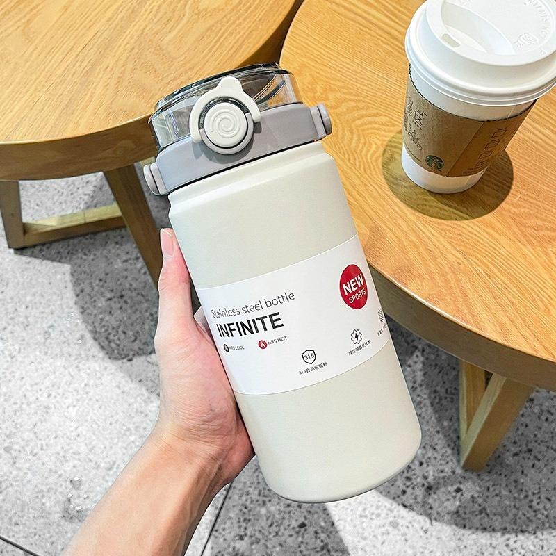 1000/1200Ml Stainless Steel Insulated Kettle With Straw, Vacuum Bottle For Office, Car, Travel, Camping & Holiday Gifts