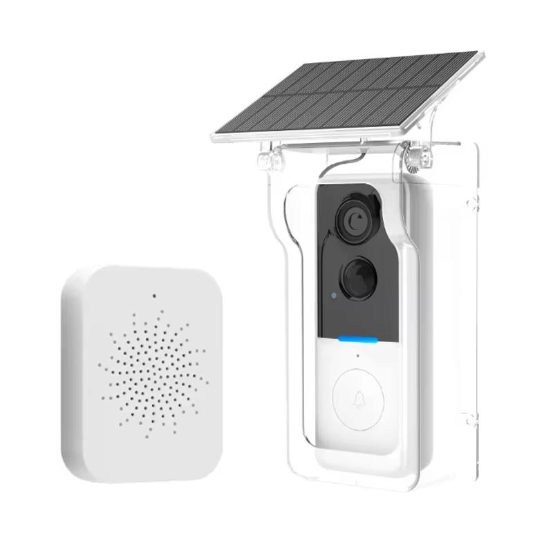 Tuya WiFi Doorbell with Solar Rain Cover Wireless Video Doorbell Camera PIR Motion Detection Outdoor Door Bell Video Intercom
