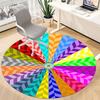 1pc Color Wheel Chair Carpet for Office Non Slip, Machine Washable Rug for Office, Room Holiday Decor for Christmas, Birthday Polyester