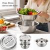 Multifunctional Thickened Stainless Set with Colander and Grater, 3-Piece Kitchen Bowl Set for Washing Vegetables and Rice