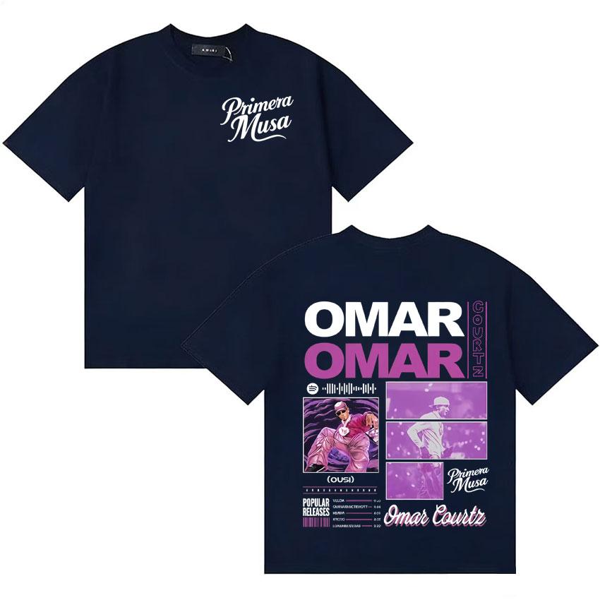 2026 Rapper Omar Courtz Primera Musa Gothic Unisexs Womens Double Sided T Shirts Oversized Cotton Vintage Pop Short Sleeve Tshirt