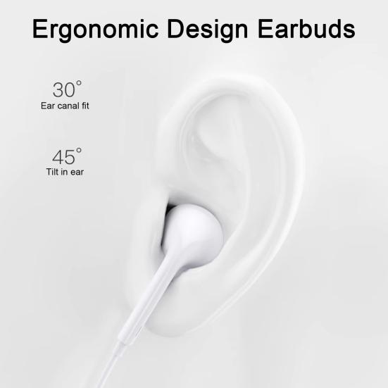 Wired Headphones HiFi Noise Reduction Button Sound Non-latency Control Ergonomic Design Type-C In-ear