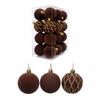 24Pcs Sparkling Velvety Christmas Ball Decorations Shatterproof Decorative Baubles Ornament for Christmas Tree Mantels