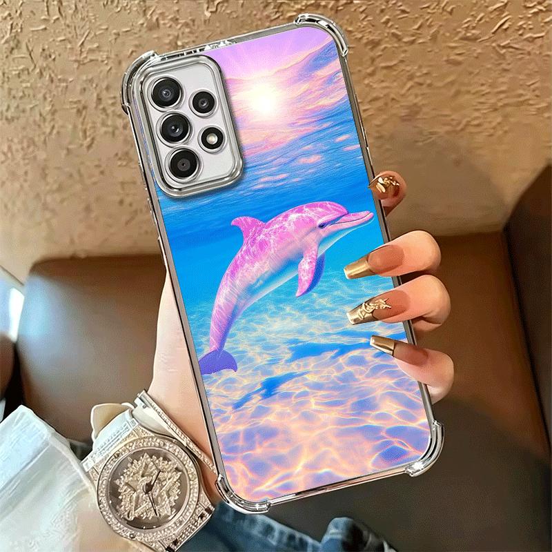 Funda Suave de Delfín Linda para Teléfono Oceánico Para Samsung A17 A27 A07 A37 A57 A16 A56 A15 A55 A14 A54 A13 A53 A26 A36 A25 A35 A24 A34 A23 A