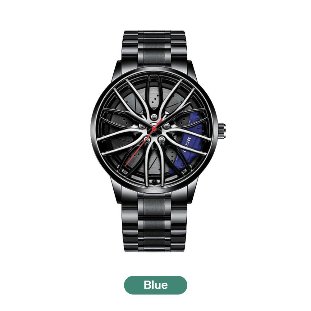 Men's Car Wheel Rim Hub Design Quartz Watch Alloy Sports Wrist Watch Fashion Timepiece For Men