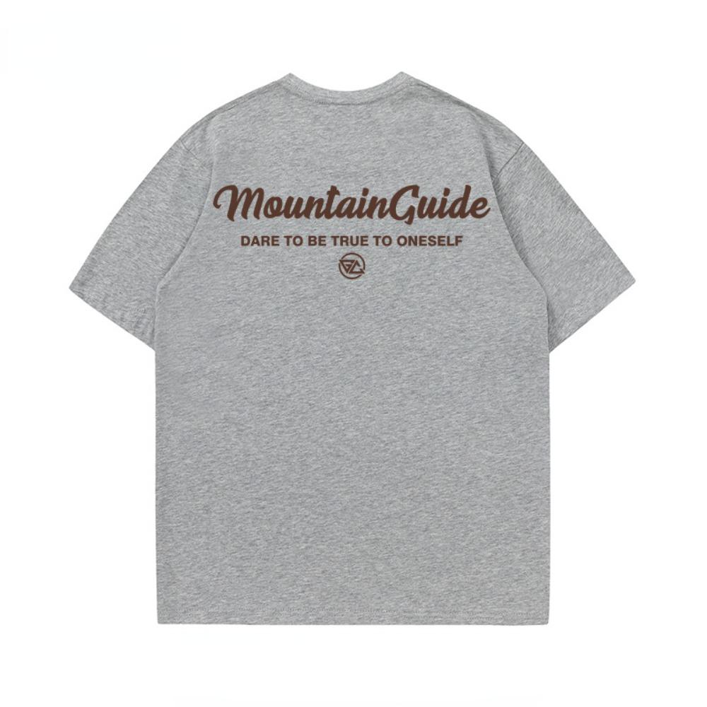 Summer Fashion Heavyweight Retro Men's English Letters 100% Cotton Printed Round Neck High-quality Casual Fitness Street T-shirt