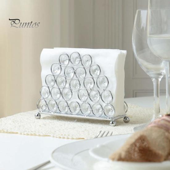 Vertical Paper Towel Stand Crystal Napkin Holder, Stable Storage Stand, with Anti-Slip Modern Rack Feet, Durable Rust-Proof Tissue Dispenser for Home