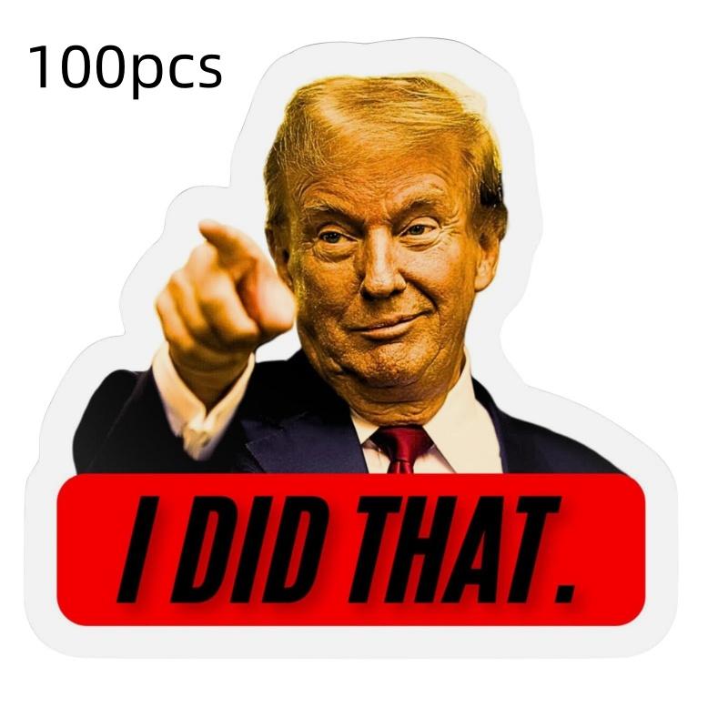 

100 шт. забавные наклейки Трампа, наклейка на бампер ноутбука, окно, водонепроницаемые наклейки для автомобиля, праздничные наклейки для автомобиля или дома, забавные подарки