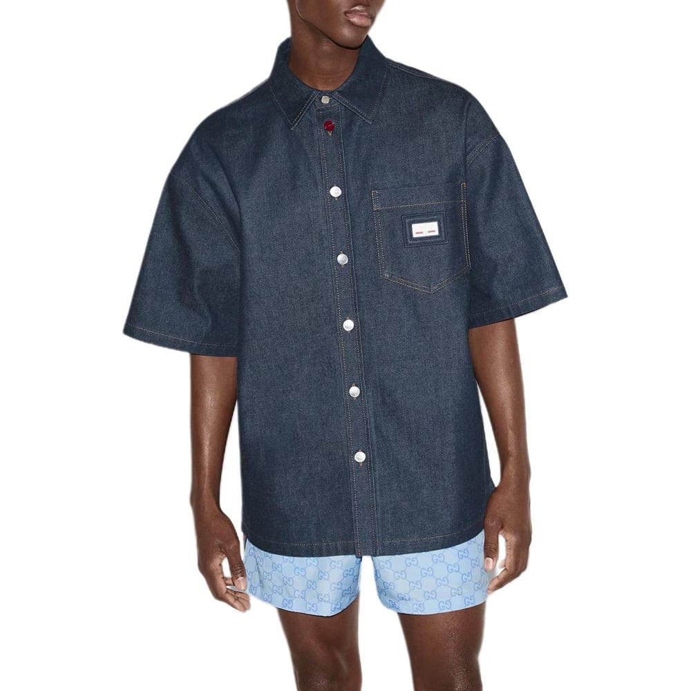 GUCCI SS25 Shirt Men's Dark Blue 819406-XDC9L-4759