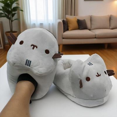 Cozy Cat Plush Slippers - Warm, Thick Indoor Cotton for Autumn & Winter