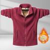 Plush Men's Autumn and Winter Polar Fleece Solid Color Jacket Autumn Zipper Top Thickened Coat Winter Wear