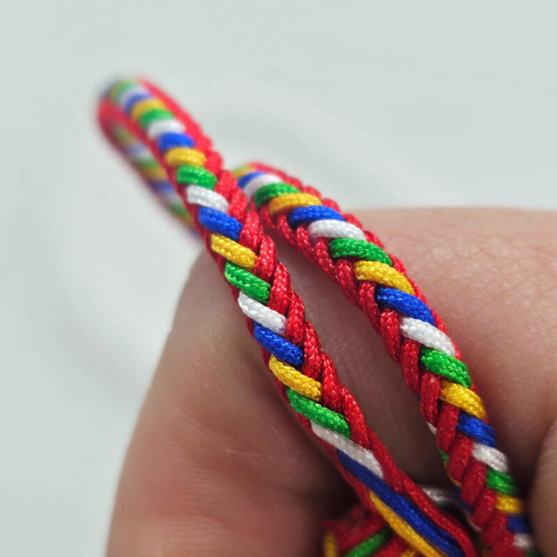 Adjustable length five-color yarn yin-yang and five elements knot warding yarn bracelet 3mm