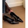 Elegant pointed black high heels women's design sense metal buckle sexy thin heel shallow mouth versatile single shoes