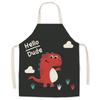 Cartoon Dinosaur Oil-Proof Apron for Adults & Kids - Sleeveless Halter Design