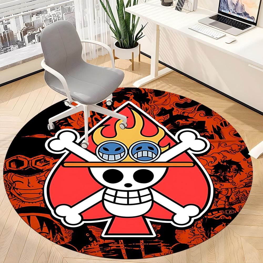 1pc One Piece Logo Office Round Area Rug, Under Office Chairs Bedroom Living Room Home Decor  a1022210