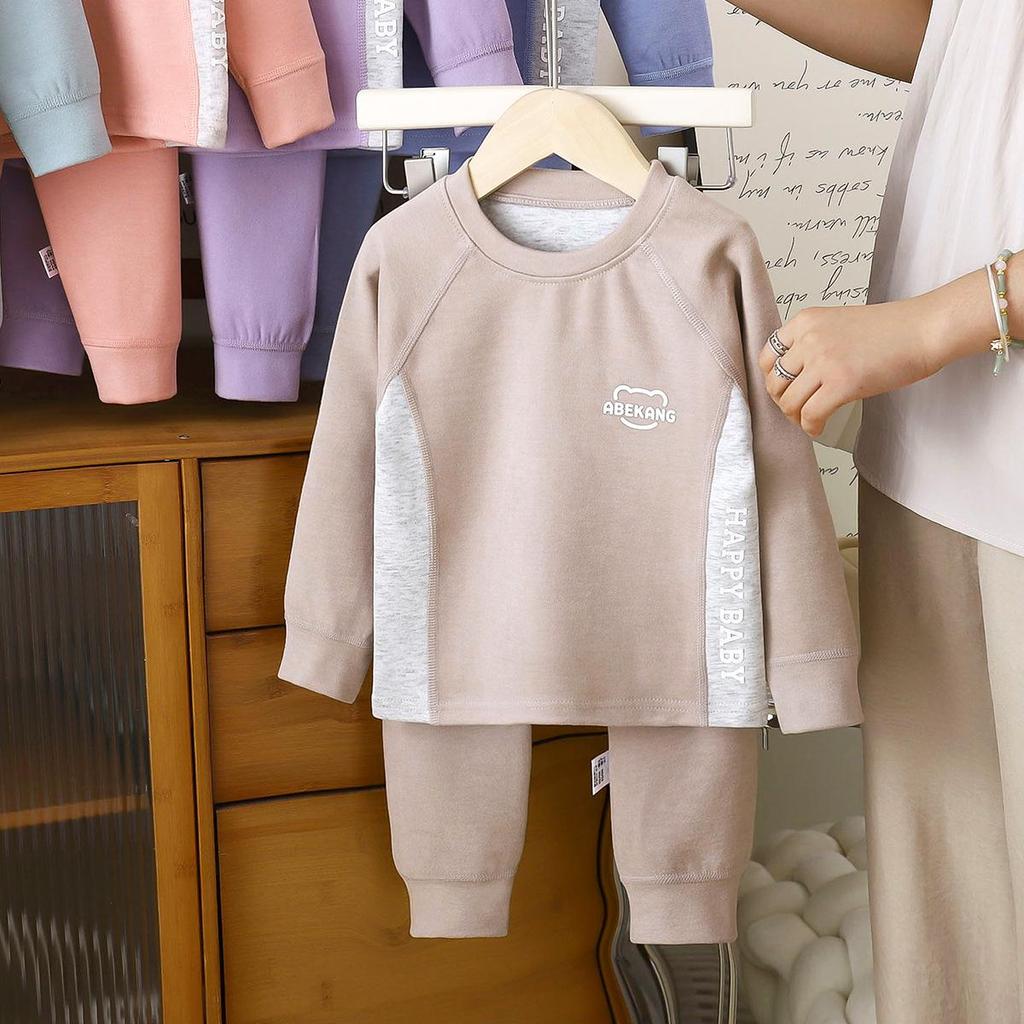 Kids' Warm Fleece Underwear Set - Thickened, Seamless Pajamas for Boys & Girls, Perfect for Autumn/Winter Home Wear