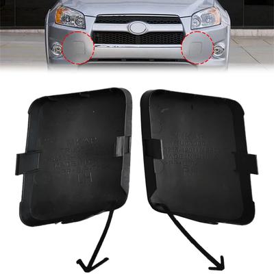 2Pcs Front Bumper Tow Hook Cover Caps for Toyota RAV4 2006-2008 Left & Right Plastic Replacement Covers 53286-42031 53285-42011