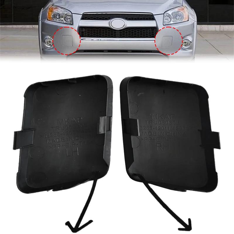 

2Pcs Front Bumper Tow Hook Cover Caps for Toyota RAV4 2006-2008 Left & Right Plastic Replacement Covers 53286-42031 53285-42011
