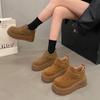 Women's Cotton Shoes Winter 2026 New Fashion Platform Casual Shoes Women's Warm Plush Retro Outdoor Non-slip Fur Short Boots