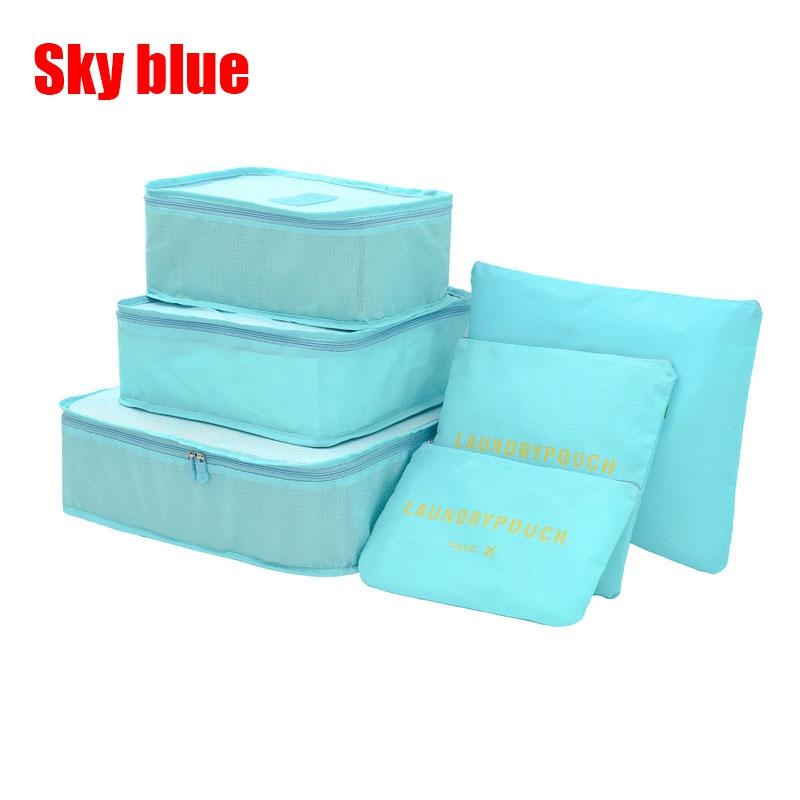 6 PCS Travel Storage Bag Set for Clothes Tidy Organizer Wardrobe Suitcase Pouch Travel Organizer Bag Case Shoes Packing Cube Bag