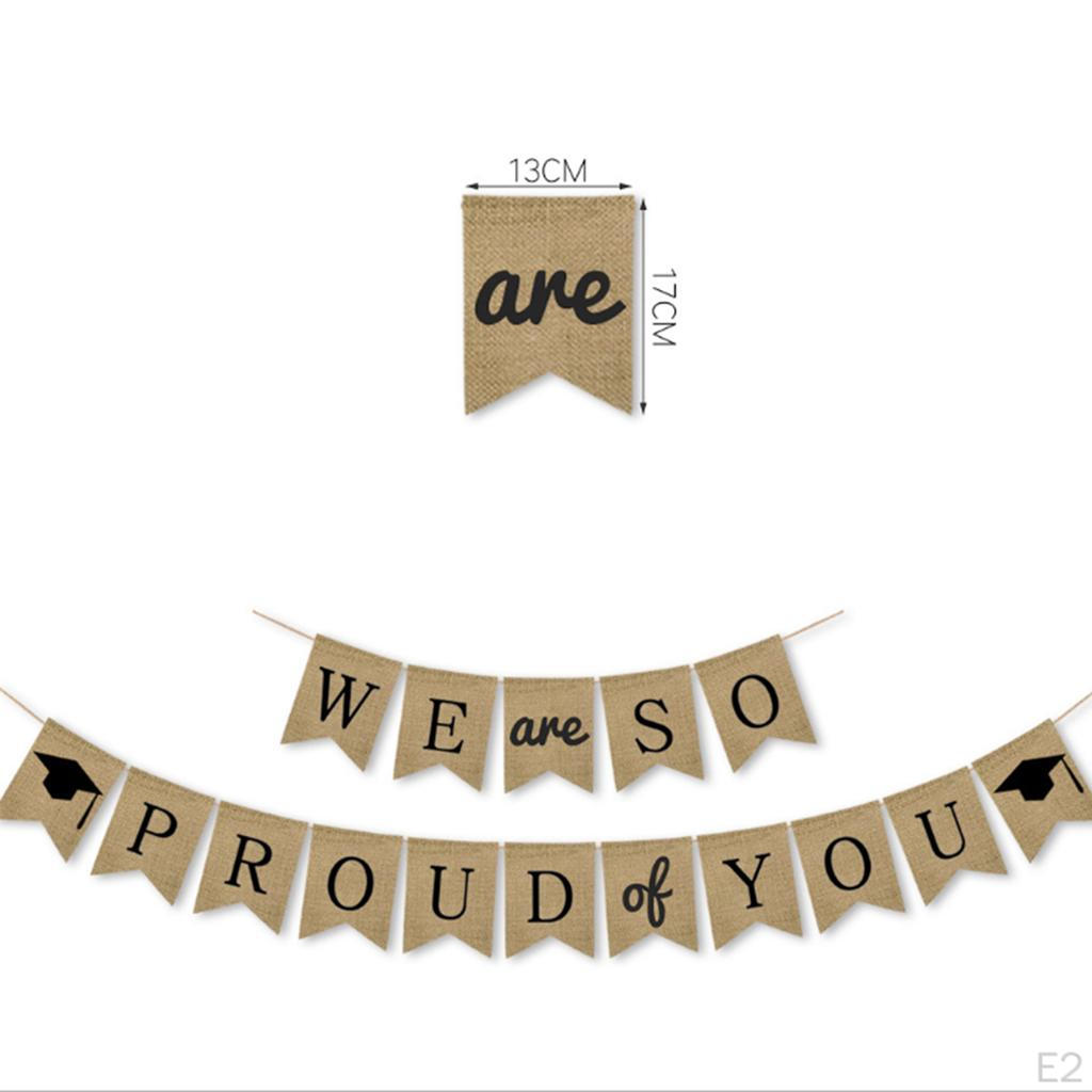 1PC Graduation Party Congrats Linen Banner Sign