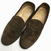 Made In England CYRILLUS Handmade Suede Loafers Moccasins Brown Size 42 26.5(USED)