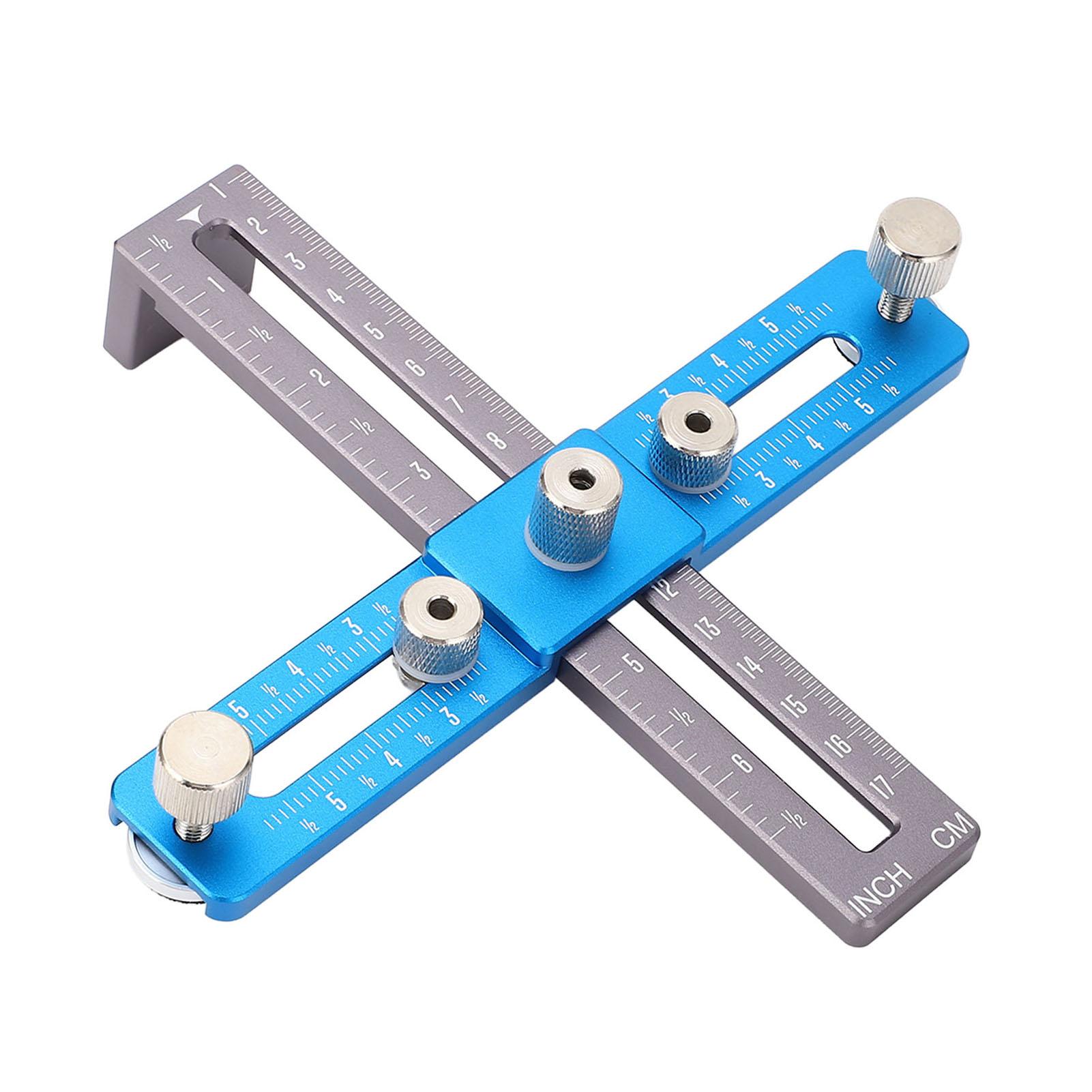 

Инструмент для шаблона ручки шкафа, направляющая для сверления отверстий в алюминиевом сплаве, шаблон для деревообработки синий/серый