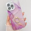 Suitable for IPhone16 Electroplated Phone Case, Apple 15promax Marble-patterned Ring Stand Cover