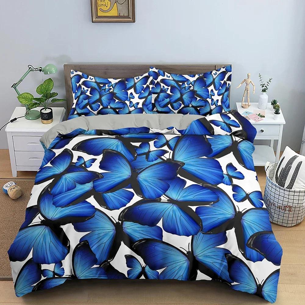 3D Print Butterfly Animal Floral Bedding Set Single Twin Double Queen King Cal King Size Bed Linen Set