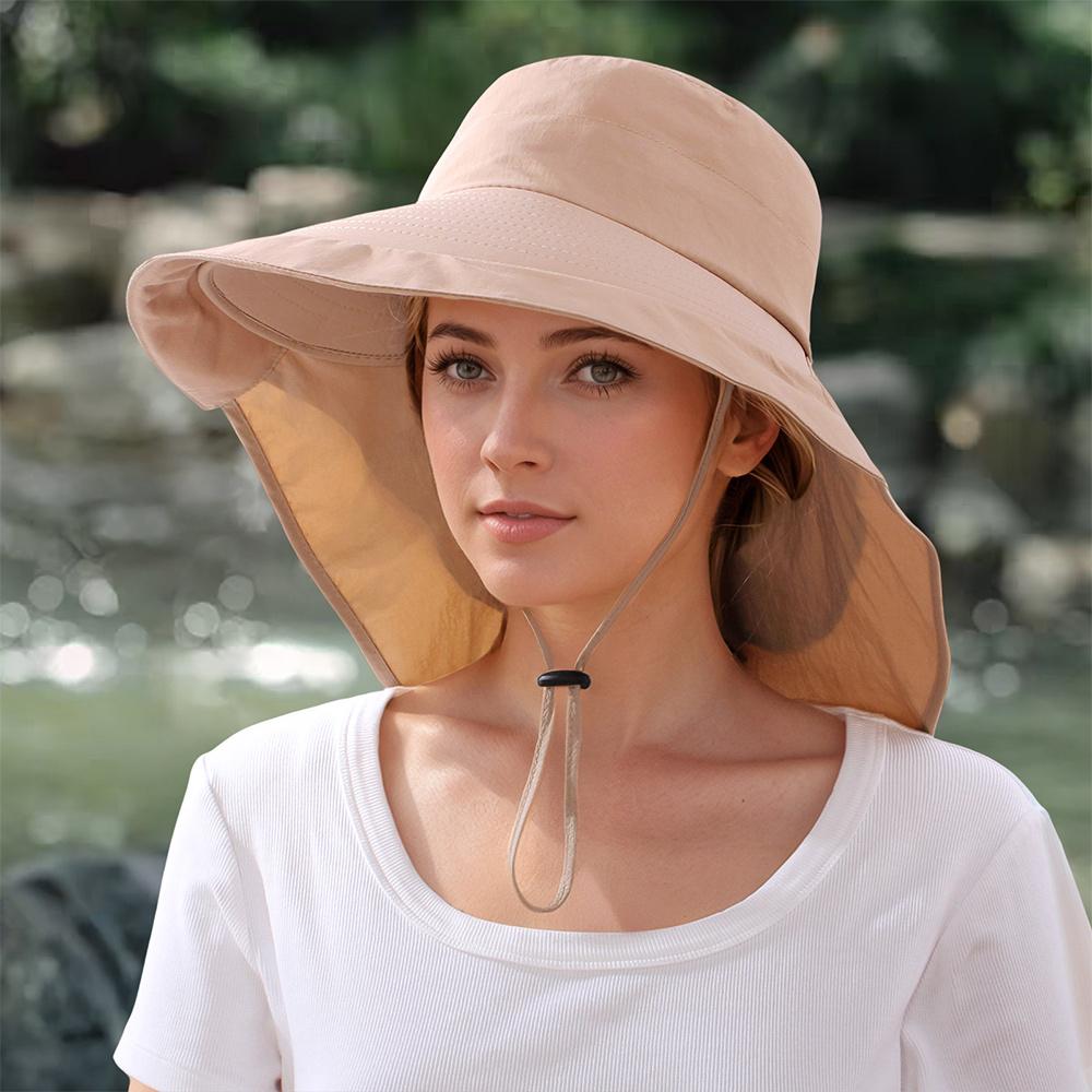 UV Protection Outdoor Bucket Hat Foldable Neck Flap Hat  for Hiking Fishing Travel