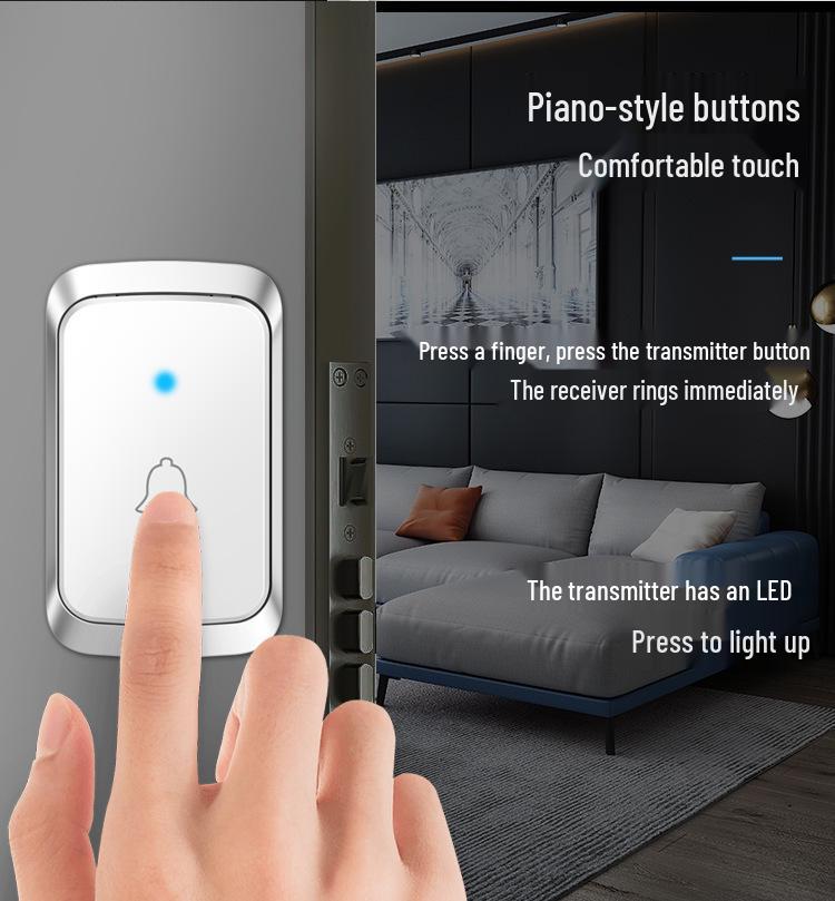 Wireless Waterproof Doorbell with Ultra-Long Range and Smart Elderly Call Button