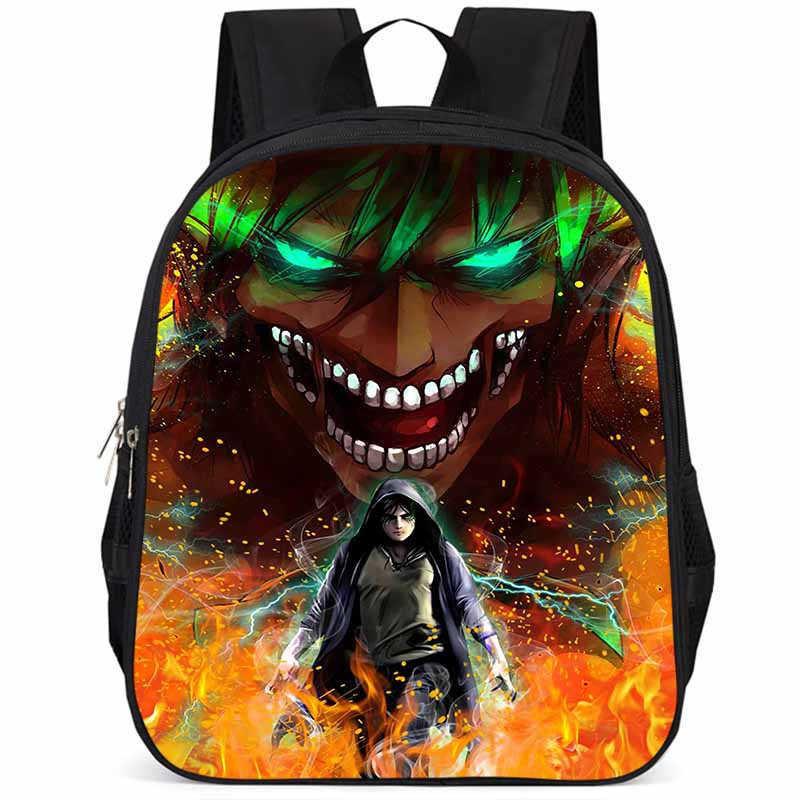 Durable Attack On Titan Backpack For Elementary Students 15 Inch Large Capacity