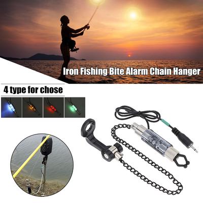 Iron Fishing Bite Alarm Chain Hanger Swinger LED Illuminated Indicator