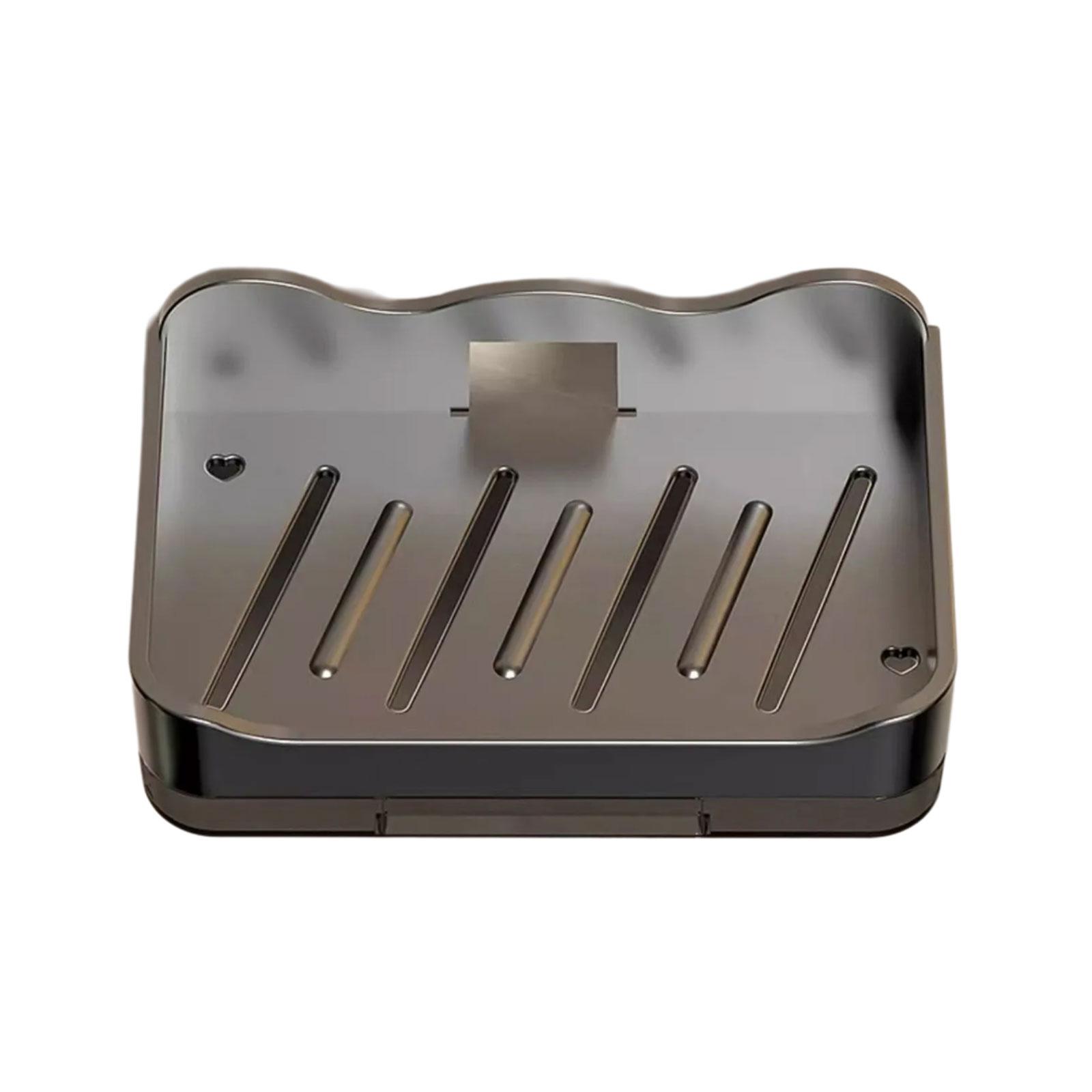 

Wall Mounted Double Layer Soap Dish PunchFree No Draining Soap Holder Bathroom Kitchen Soap Rack Organizers чорний