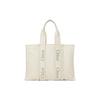 Chloe Woody Ikonisches Besticktes Logo Unifarben Recyceltes Nylon Tragetasche Damen Tragetaschen Elfenbein-Grau CHC23-WS382L41-22M
