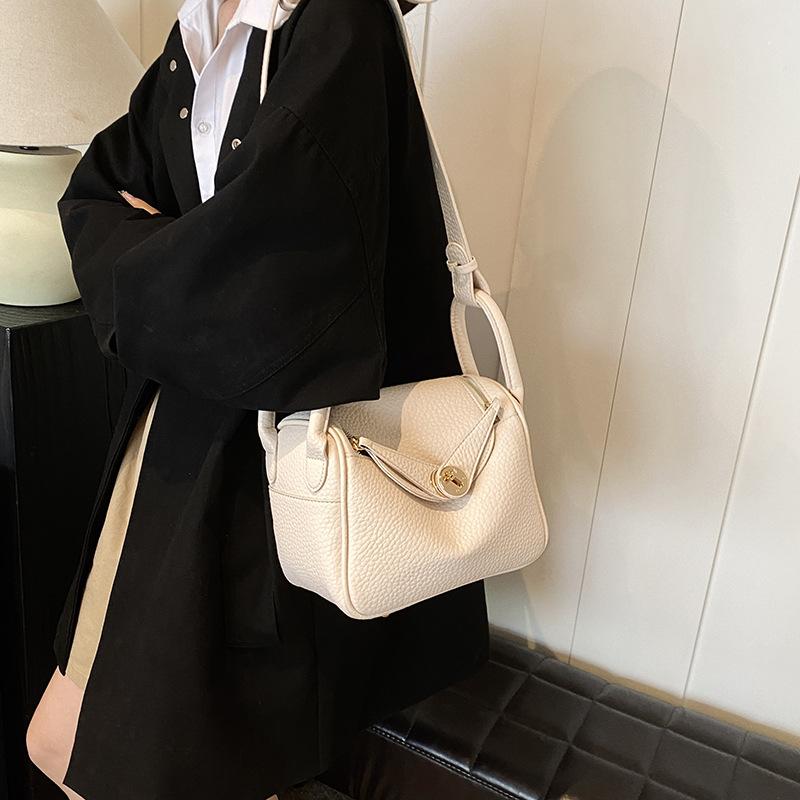 Autumn new high-end lychee pattern lock single shoulder oblique span trendy women's bag