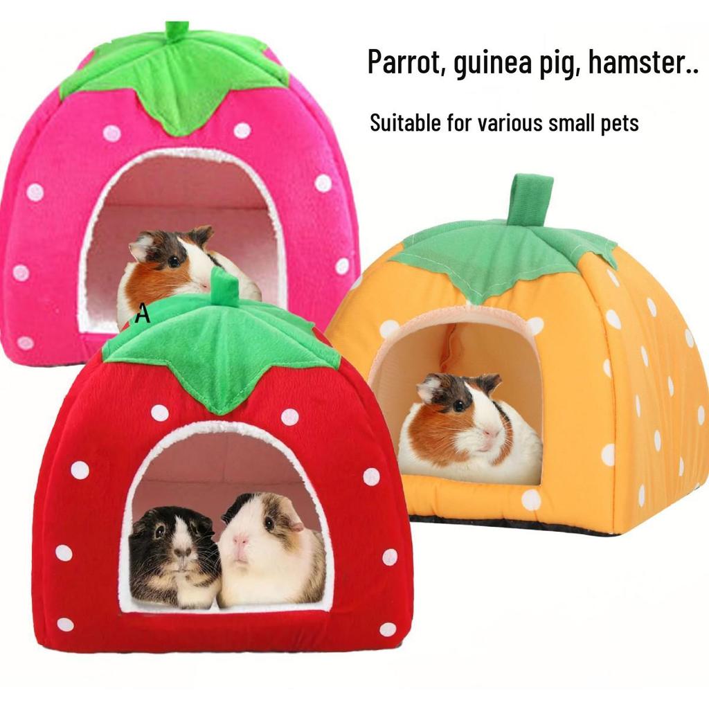 Washable Small Pet Strawberry Nest for Parrots, Guinea Pigs, and Hamsters