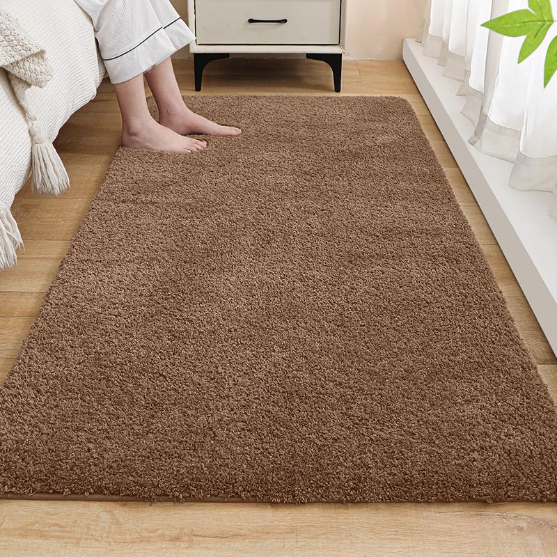 Thickened Bedroom Bedside Carpet Solid Color Flocking Bathroom Absorbent Floor Mat Bay Window Mat Children'S Climbing Mat Plush Foot Mat