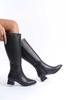 Women Modern Stylish Fashion Boots Boots Faux Leather Black Boots
