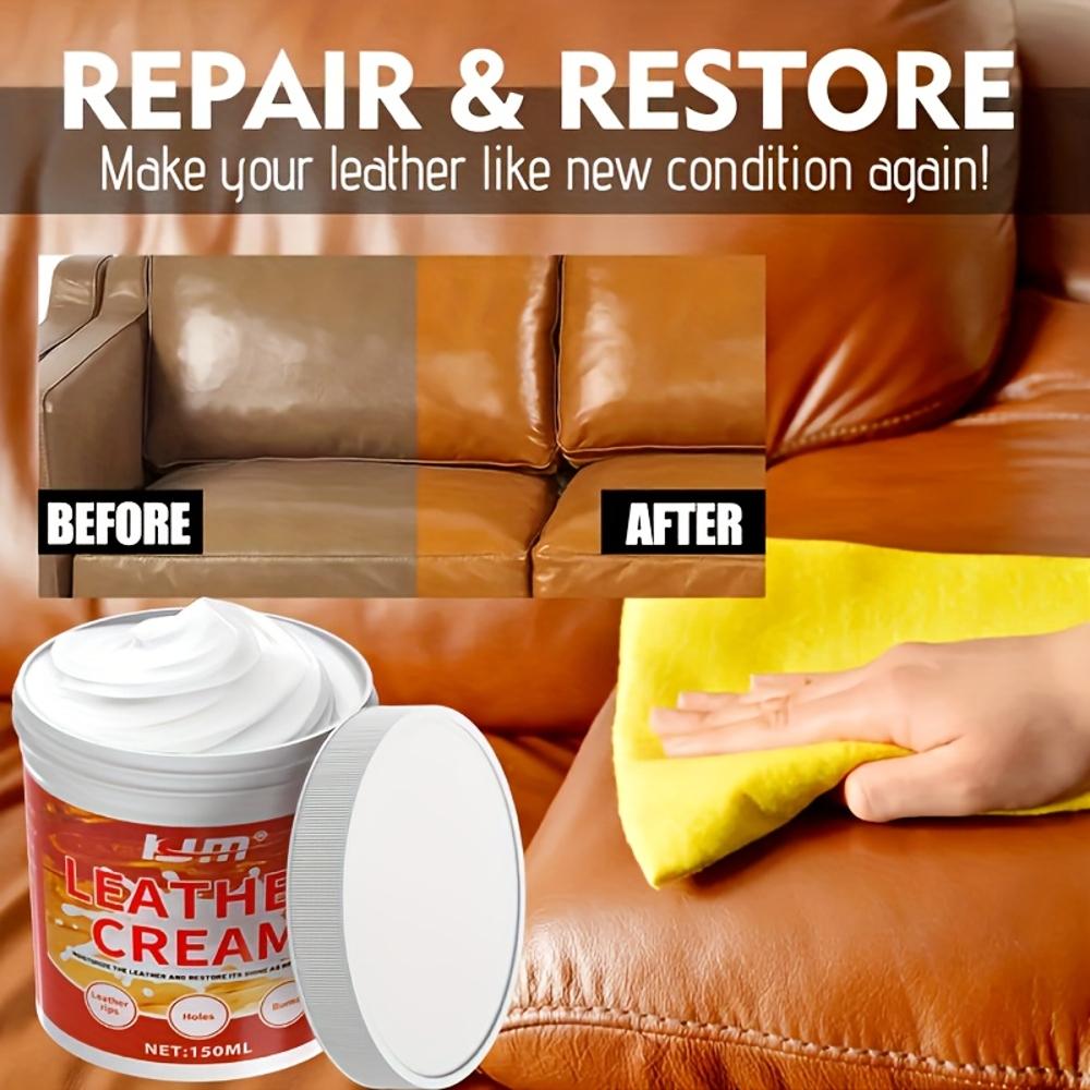 

Крем для ухода за кожей KJM - 150 мл Обновляющая паста для диванов, автомобильных сидений, курток и обуви - Долговечный блеск и защита, Восстановление