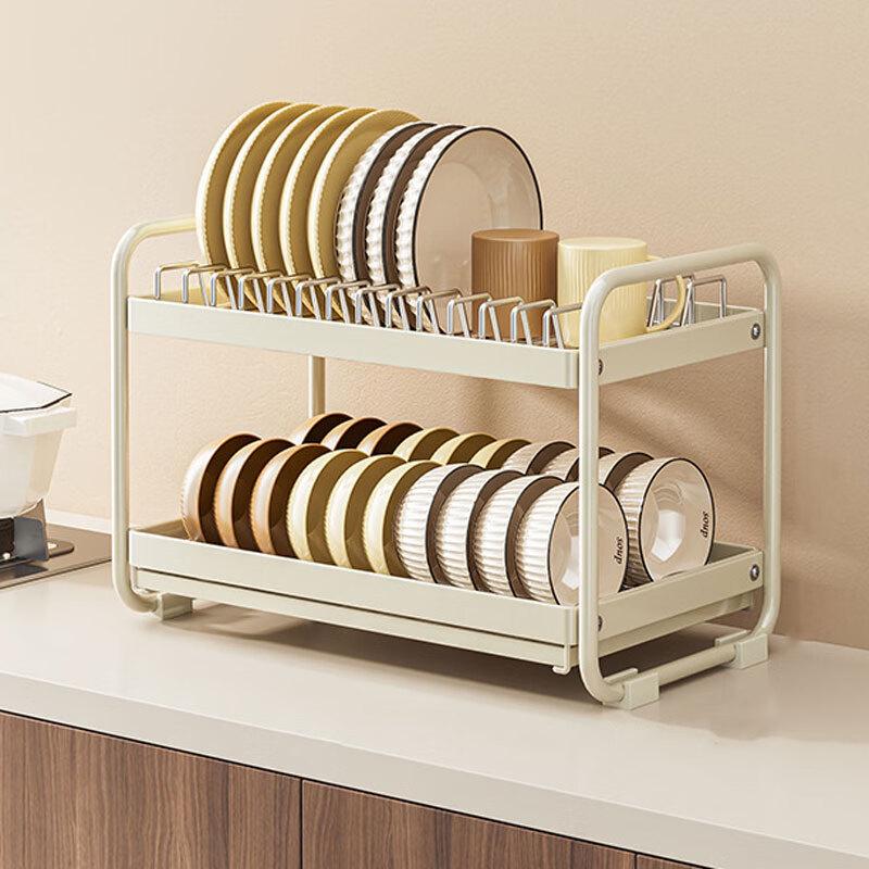 Двухъярусная сушилка для посуды Lubang Xiong из нержавеющей стали