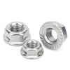 304 Stainless Steel Hexagonal Anti-Slip Flange Nut with Washer, Galvanized, M4 M5 M6