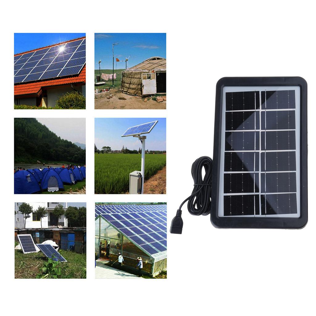 Portable 10W Solar Panel Charger USB Port Monocrystalline Silicon Phone Charger Easy To Carry for Hiking Camping Travel