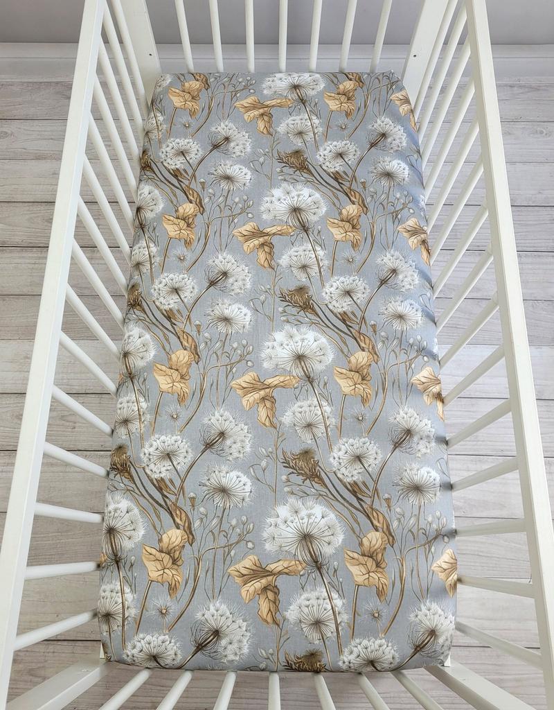 Cotton fitted sheet for a cot 120x60 cm - dandelions